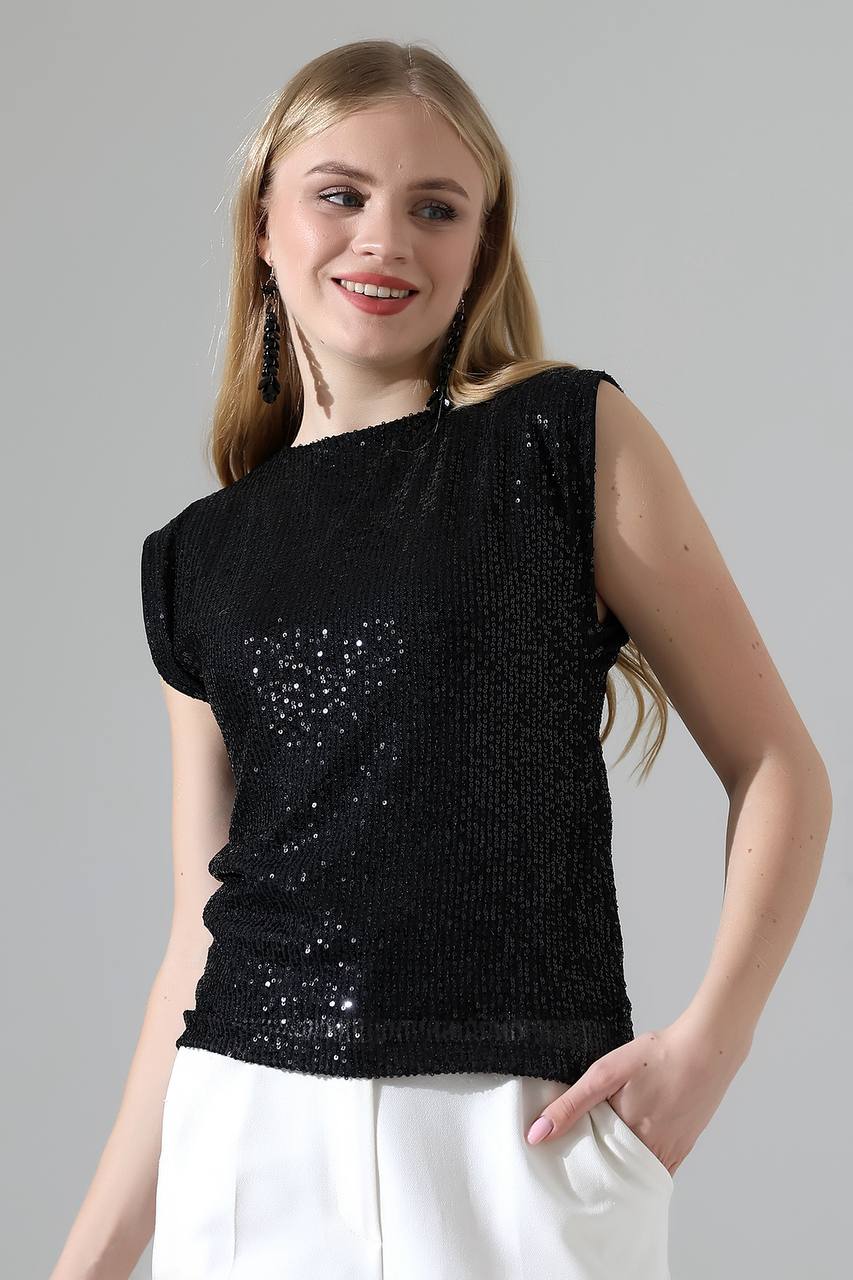 sequin blouse with lining inside grey