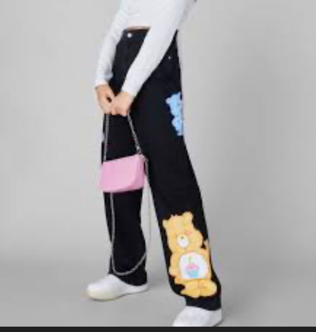 patterned jeans black