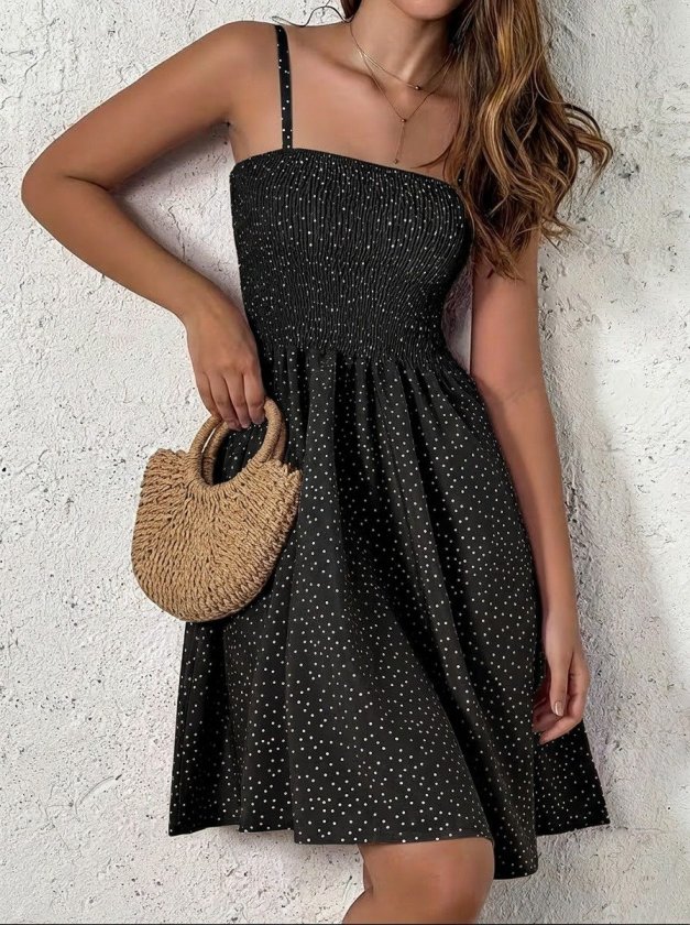 Nev model knotted heart neck linen dress black