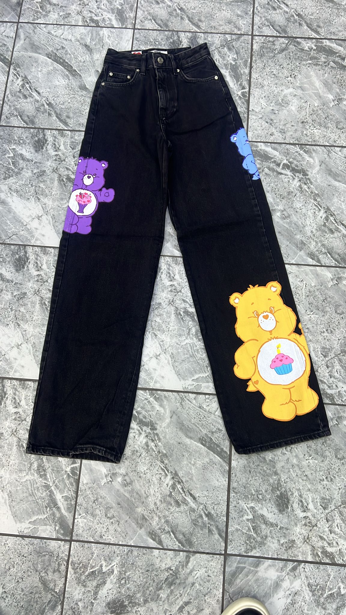 patterned jeans black