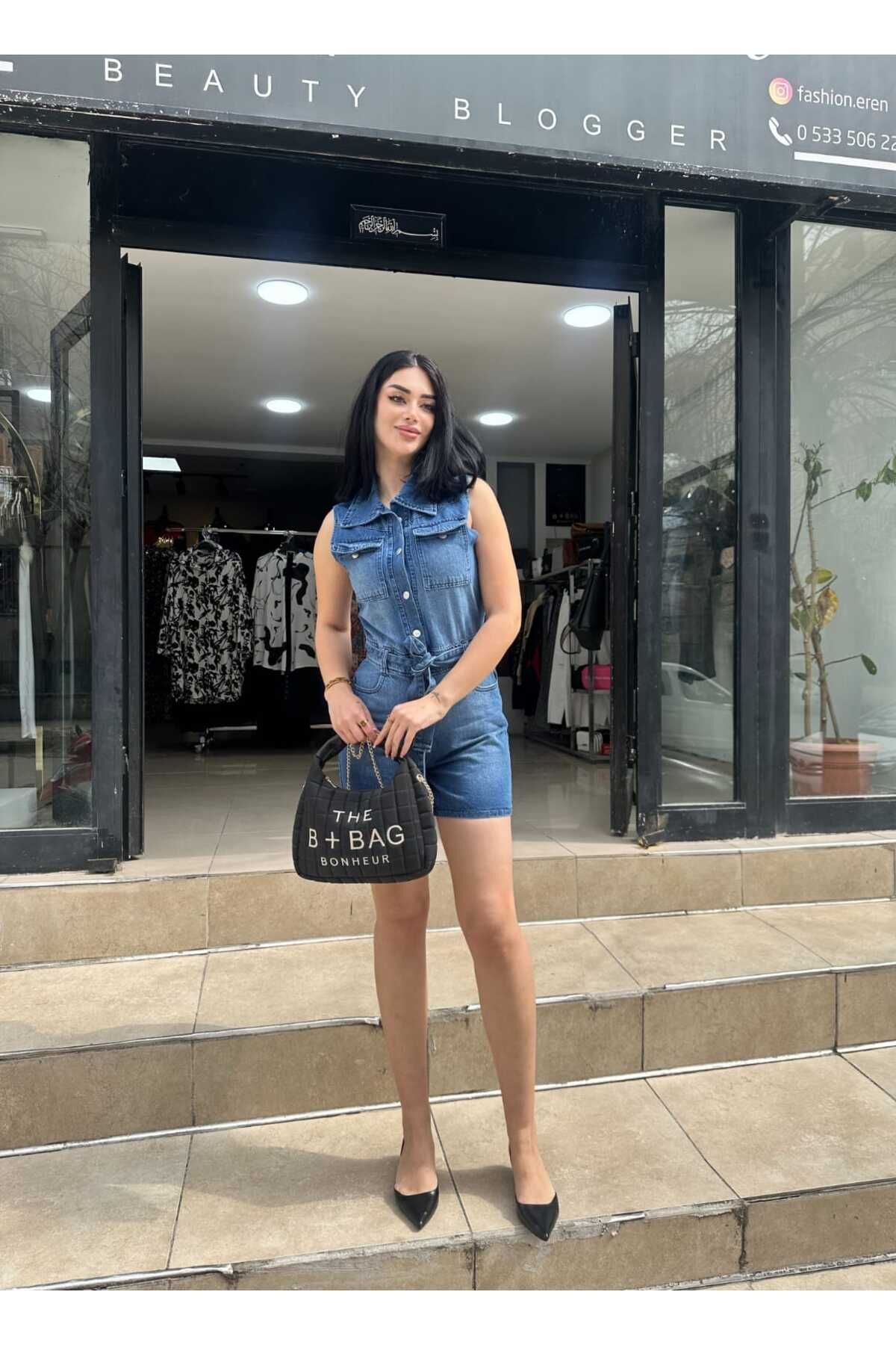 جمبسوت جينز بشورت أزرق